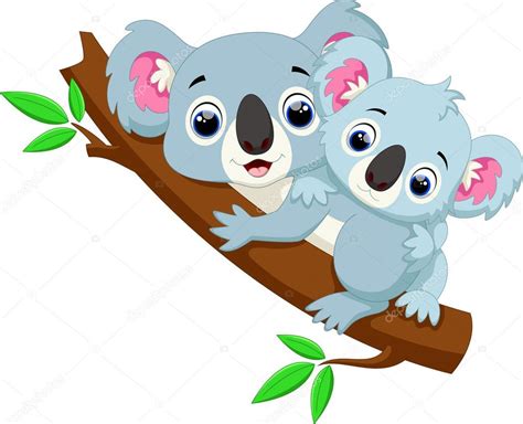 Cute Koala Cartoon On A Tree Stock Vector Image By ©irwanjos2 85858930