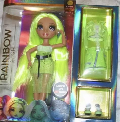 Rainbow High Karma Nichols Wave 2 Neon Green Fashion Doll Toy Brand New