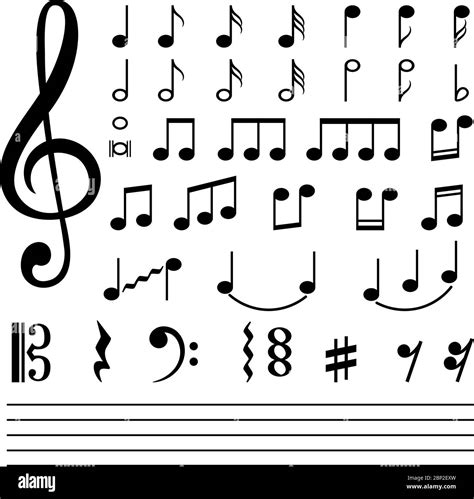 Music Notes Vector Musical Note Silhouettes Abstract Music Melody