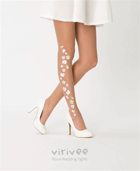Wedding Tights Floral Tights For The Bride Thin Nude Etsy
