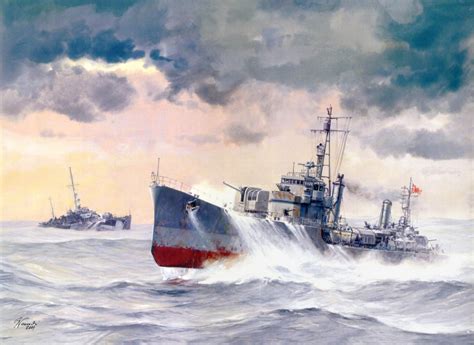 Wallpaper Painting Sea Vehicle Artwork Military Warship