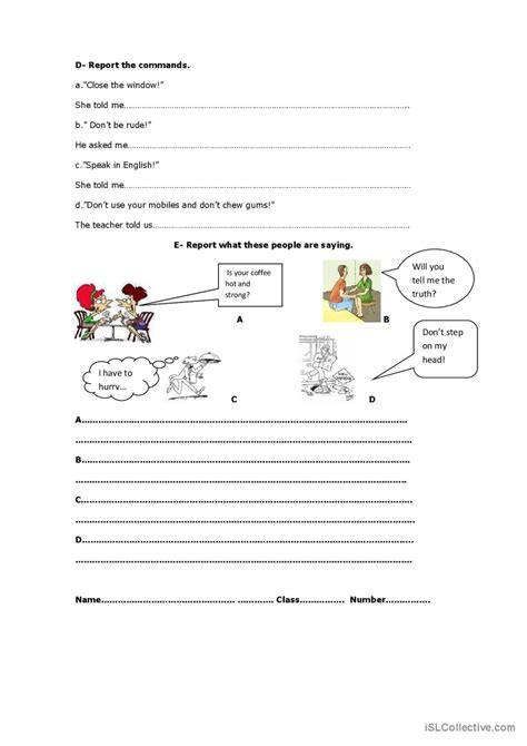 Reported Speech English Esl Worksheets Pdf Doc Hot Sex Picture