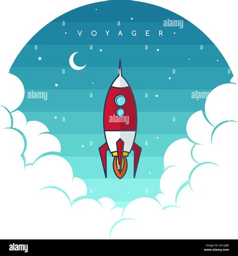 Space Rocket Shuttle Science Art Theme Vector Art Stock Vector Image