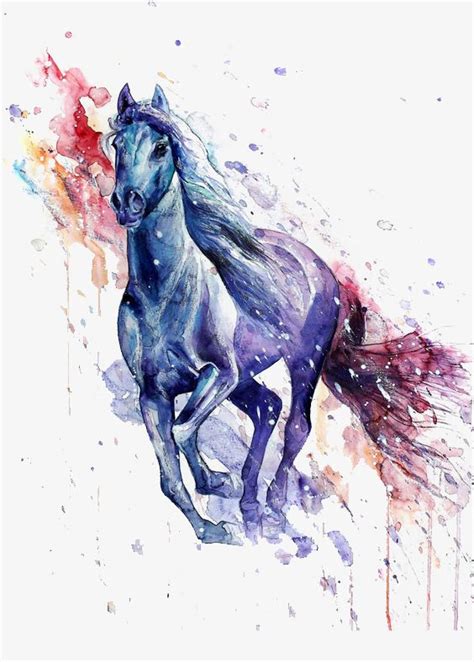 Horse Splash Watercolor Paintings Watercolor Techniques Horse