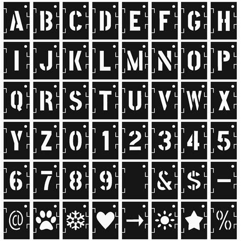Buy 100 Pieces 3 Inch Letter Stencils Symbol Number Craft Stencil Set