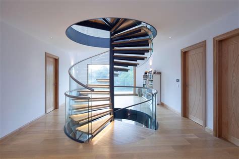 As per the code specifications, the maximum vertical height of 147 inches (12 feet 3 inches) should be provided between landings or floor levels for a flight of stairs. Building Regulations for residential staircases | Spiral UK