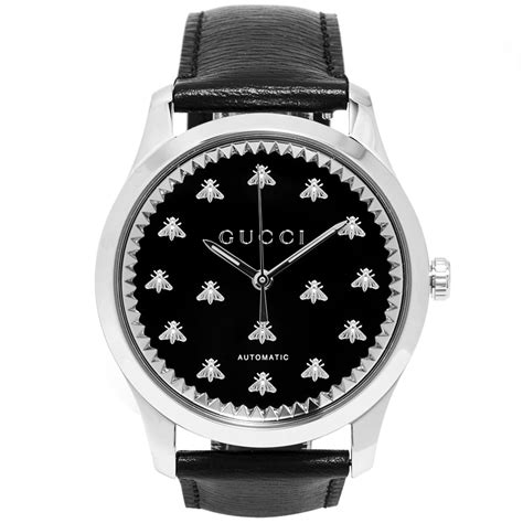 Gucci G Timeless Automatic Watch 42mm And Black Leather End