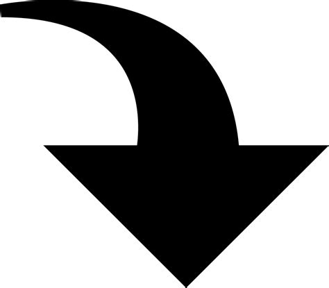 Curved Down Arrow Svg Png Icon Free Download 70664