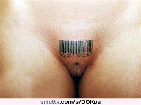 Slave Object Tattoo Pussy Shaved Hairless Bald Barcoded