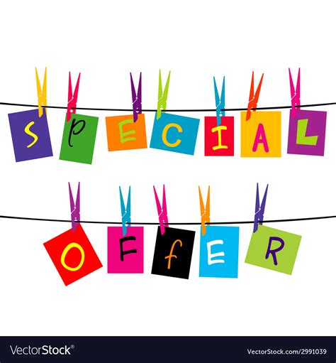 Special Offer Words Hanging On A Rope Royalty Free Vector