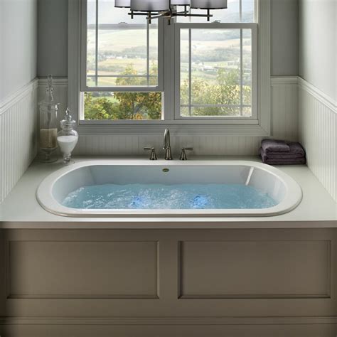 Jacuzzi whirlpools the soft, comforting jacuzzi whirlpools the unique corner configuration of the capella® 60 whirlpool bath allows for roomy relaxation. JACUZZI® Duetta 60" x 42" Drop In/Undermount Whirlpool ...