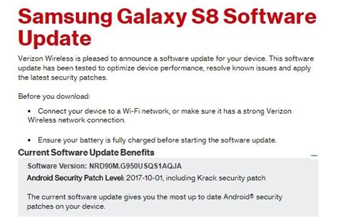 Verizon Galaxy S8 And S8 Plus Update Rolling Out With October Security