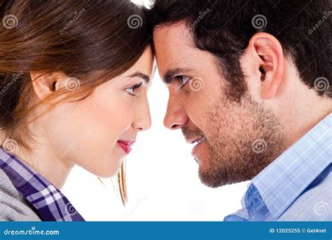 Beautiful Couple Smiling And Facing Each Other Stock Image Image Of
