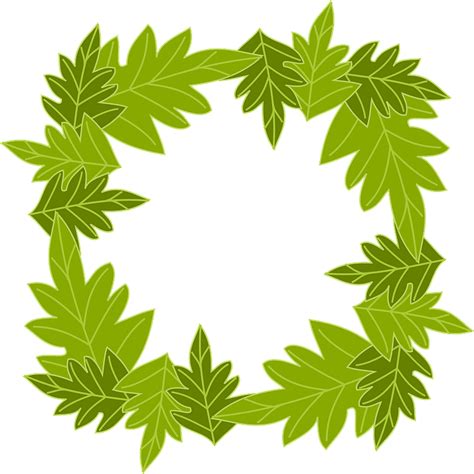 Square Border Of Green Leaves Clipart Free Download Transparent Png