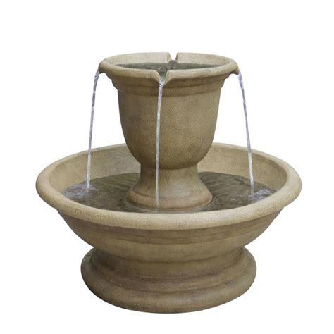 Have you ever thought about how nice it would be to have a garden fountain or water feature in your yard, but been turned off by the thought they probably cost a small fortune? Shop Garden Treasures Fountain 2-Tier Outdoor Fountain ...