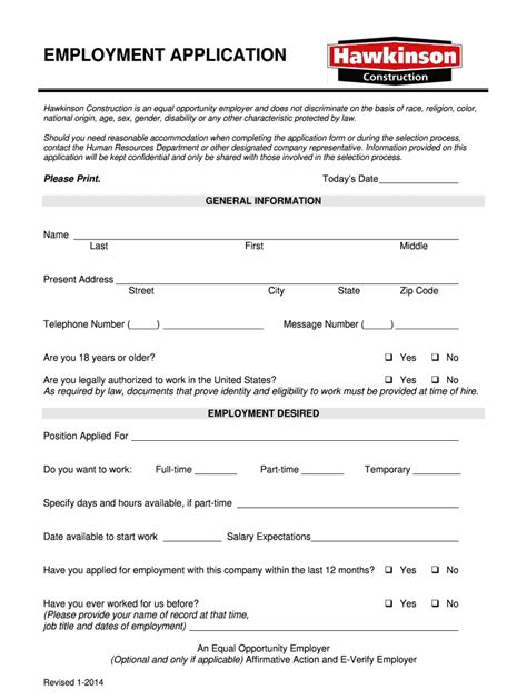 Construction Job Application Template 2014 2024 Form Fill Out And