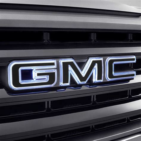 2019 2021 Gmc Sierra Illuminated Front Grille Emblem 84741559 Black Oem
