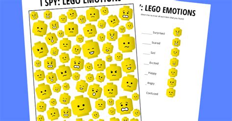 Lego Emotions Themed I Spy Game Free Printable For Kids And Next