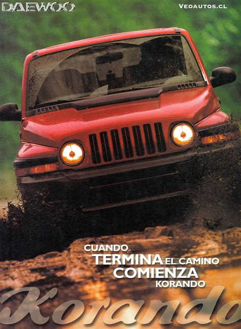 daewoo Korando KJ BROCHURE CHILE 2001 Veoautos ventas ficha técnica en