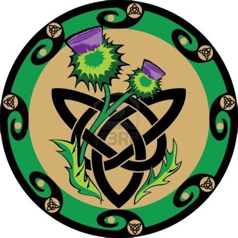 Thistle Flowers With Celtic Symbols Celtic Symbols Celtic Art Celtic