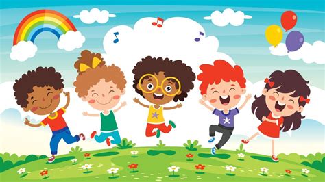 Happy Multi Ethnic Kids Playing Together 2404325 Vector Art At Vecteezy