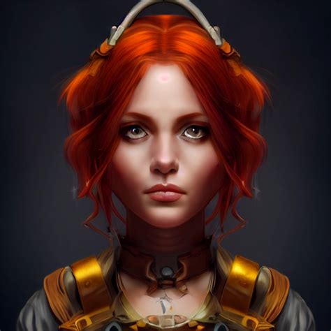 Fantasy Artificer 3 Female Human Red Hair Brown Midjourney Openart