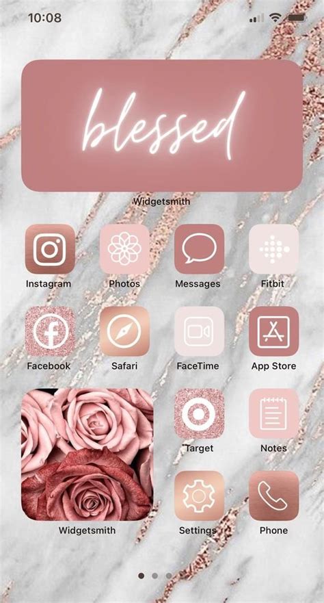 Rose Gold App Icons 200 App Icons Aesthetic Iphone Ios14 App Icons