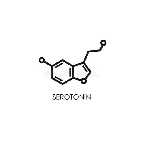 Estrutura Molecular Da Serotonina Molécula Neurotransmissora Fórmula Química Esquelética