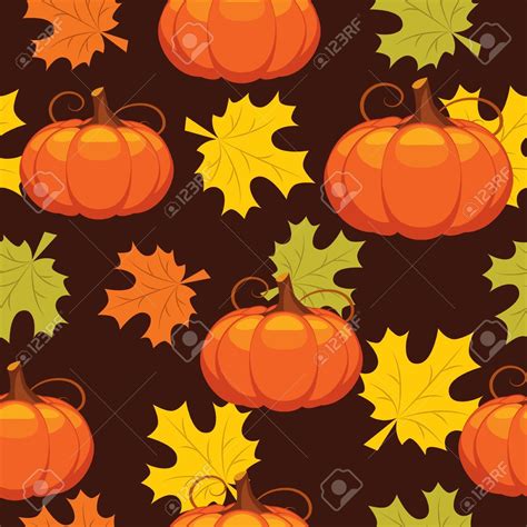 Stock Vector With Images Pumpkin Vector Autumn Leaves Seamless