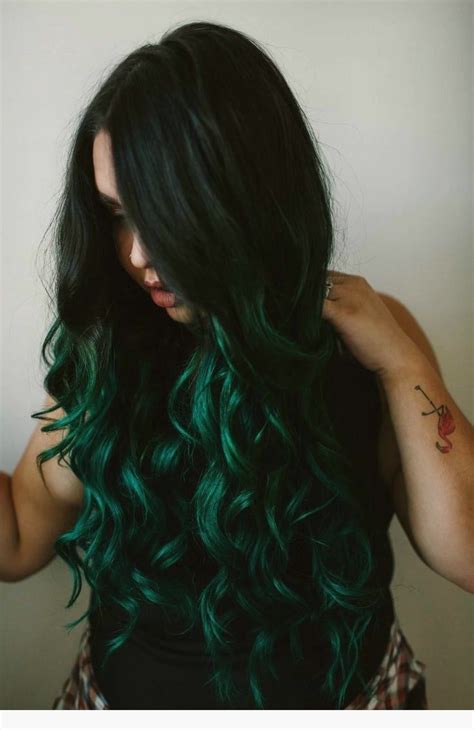 Gorgeous 41 Inspirational Green Hair Images Dark Green Hair Green