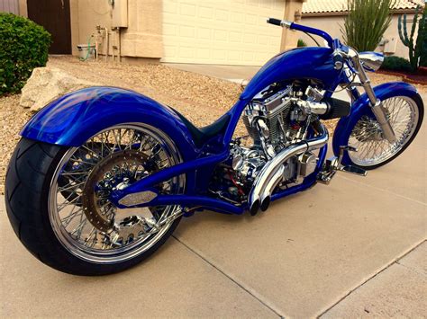 2009 Redneck Engineering Lowlife Custom Chopper Motorcycle Blue Chrome