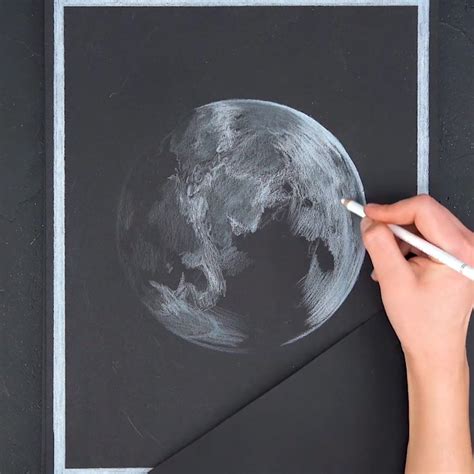 How To Make A Moon Drawing On Black Paper