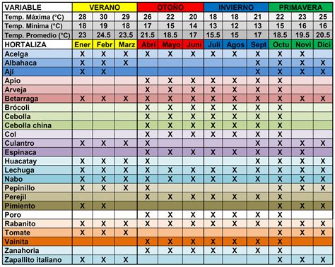 Calendario Para Plantar Vegetales En Chile