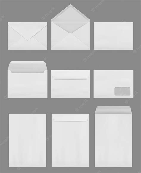 Premium Vector Envelope Mockup Empty Blank Business Envelopes For A4 Correspondence Office