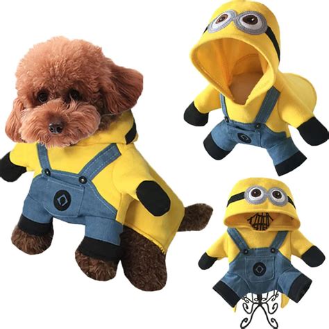 Christmas Funny Minions Dog Clothes Halloween Pet Costume Suit Cartoon