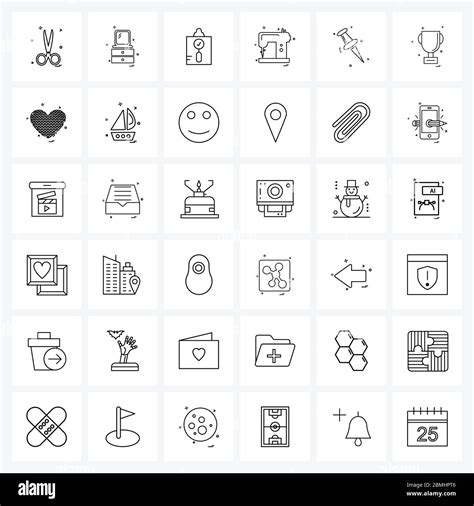 36 Universal Line Icon Pixel Perfect Symbols Of Paper Pin Pin