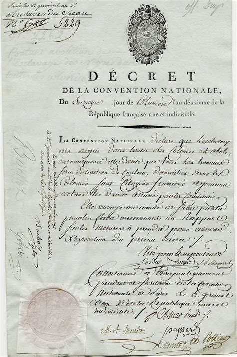 Archives pleins feux sur le décret de 1848 portant abolition de l