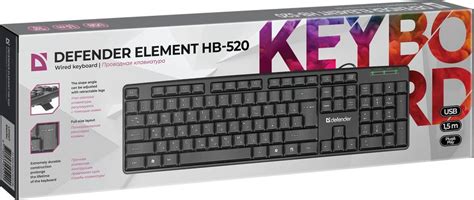 Характеристики Клавиатура Defender Element Hb 520 Usb черный 45522