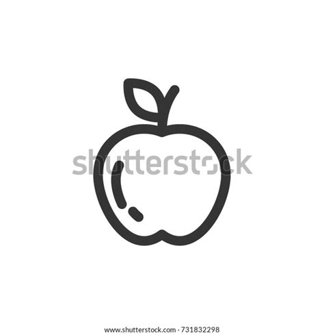 Apple Icon Vector Apple Outline Style Stock Vector Royalty Free 731832298