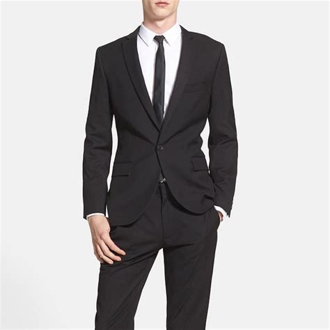Topman Black Textured Skinny Fit Suit Jacket Blingby