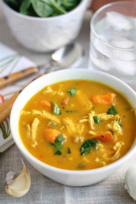 It's quick and easy to make in less than 30 minutes. Creamy Coconut Curry Chicken Vegetable Soup - Gluten Free