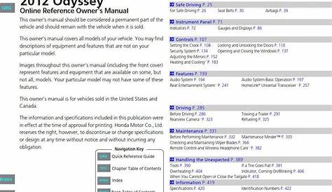 Honda Odyssey 2012 Owner's Manual has been published on ProCarManuals