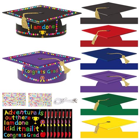 Buy 36 Pcs Graduation Paper Hat Craft Kits 2022 Kids Grad Crowns Caps