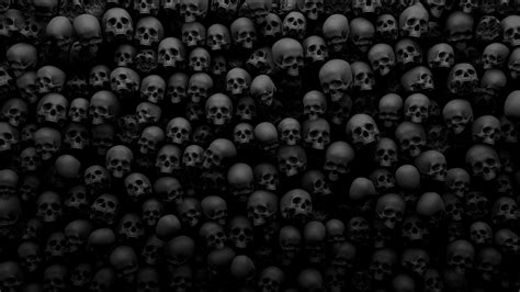 Free Download A Lot Of Skulls On Black Backgound Texture Hd Wallpaper