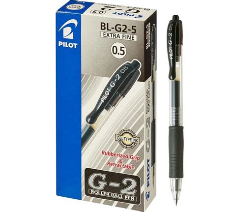 Pen Pilot G2 Retractable Roller Ball Blg25 Gel Ink 05 Extra Fine Black