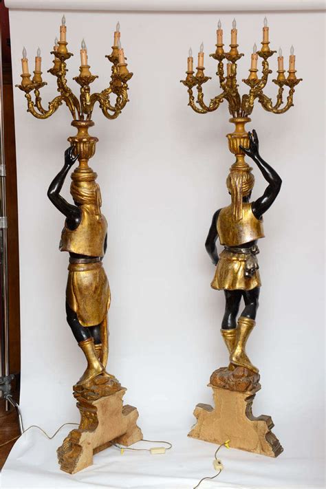 Unique Pair Of Black A Moors Male And Female Sculptures For Sale At