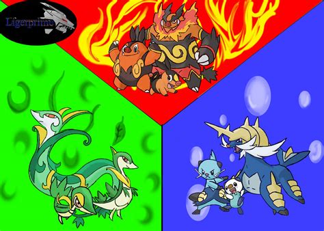 Unova Starters By Ligerprime On Deviantart