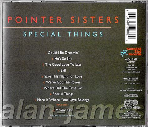 Pointer Sisters Special Things 2007 Wounded Bird Us Cd Reissue Richard