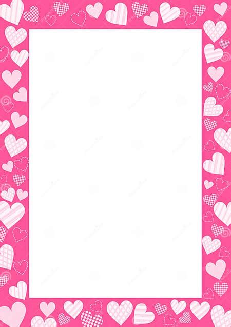 Pink Heart Frame Valentine Border Clipart Vector Illustration Stock
