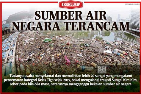Muka Surat Akhbar Tentang Pencemaran Sungai